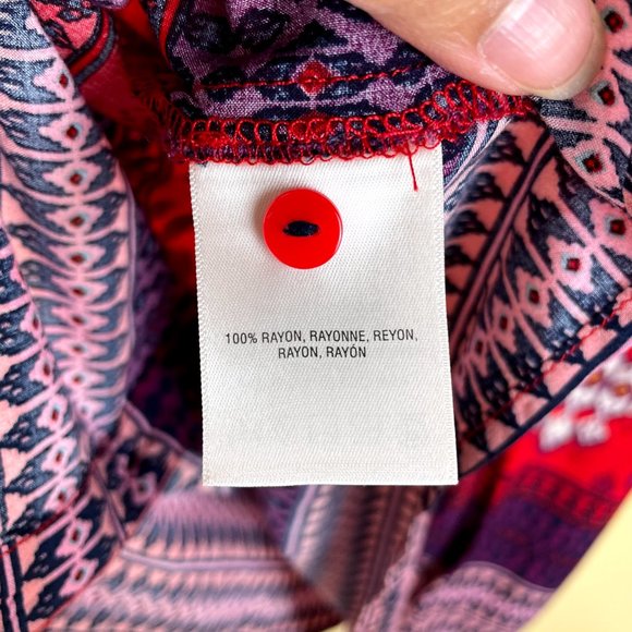 Maeve Woodland Walk Ikat Tribal Button-down Top 6 - Picture 9 of 12